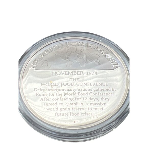 1974 Medallic Yearbook Sterling Silver Proof World Food Conference - Picture 3 of 3